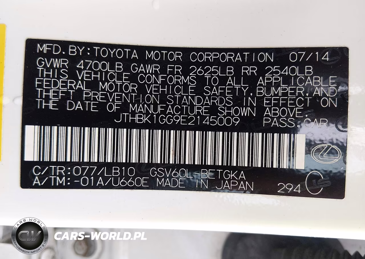 2014 Lexus Es 350 VIN:JTHBK1GG9E2145009 - 9