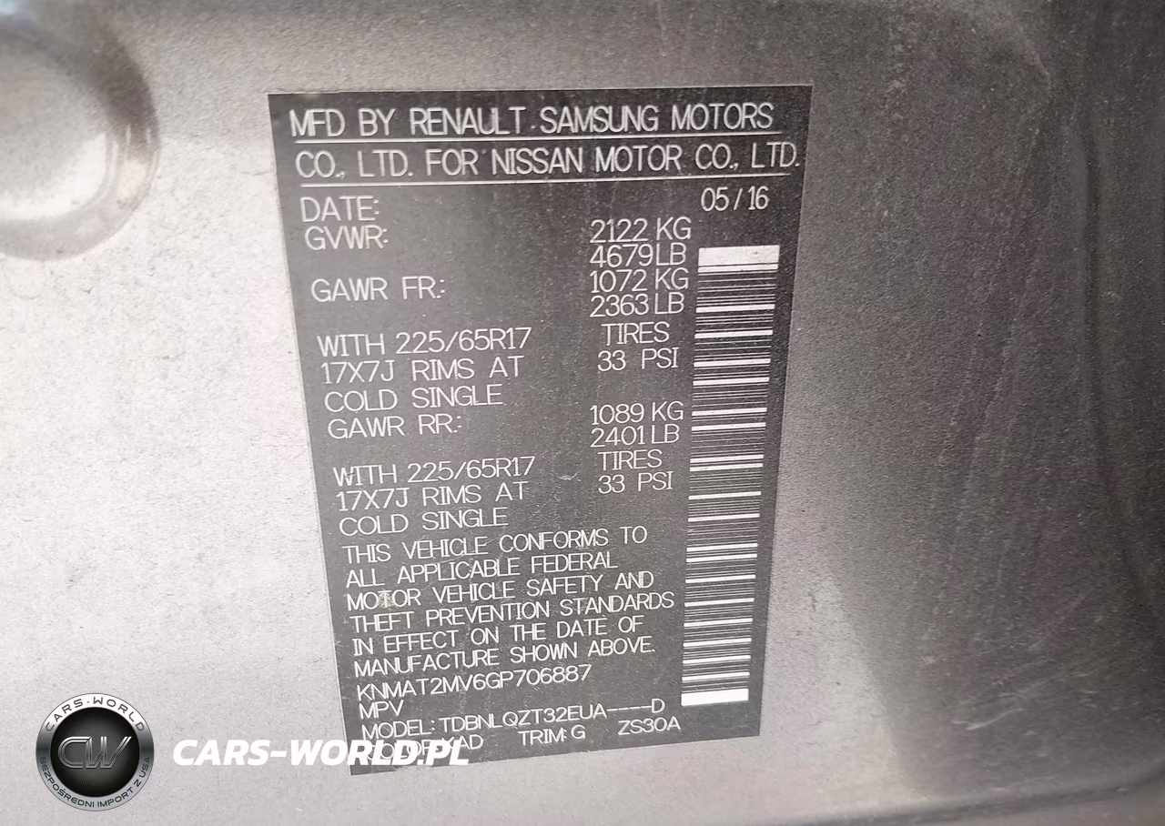 2016 Nissan Rogue S-Sl-Sv VIN:KNMAT2MV6GP706887 - 9
