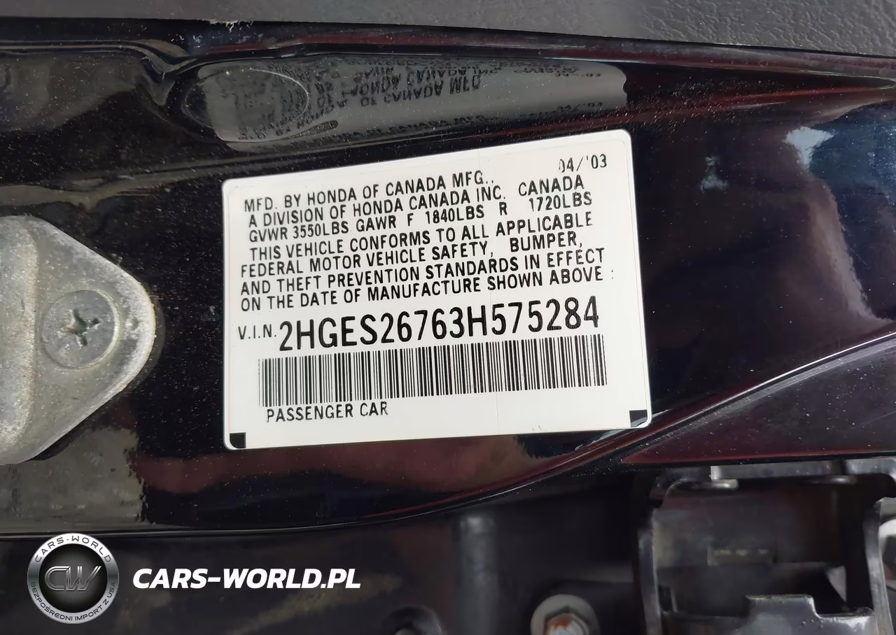 2003 Honda Civic Ex VIN:2HGES26763H575284 - 9
