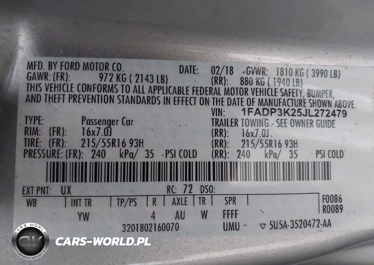 2018 Ford Focus Se VIN:1FADP3K25JL272479 - 9