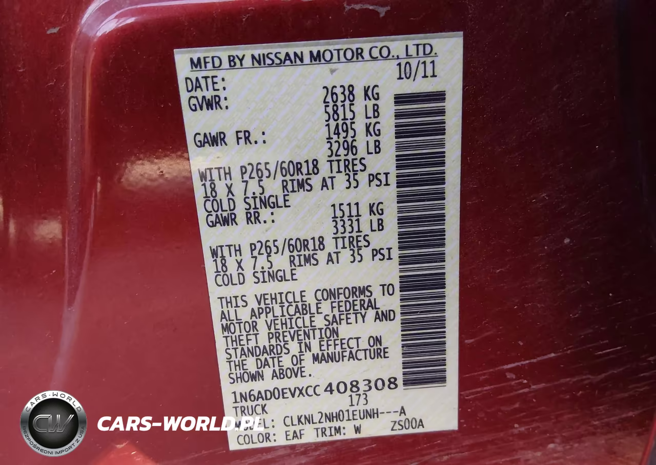 2012 Nissan Frontier Sv VIN:1N6AD0EVXCC408308 - 9