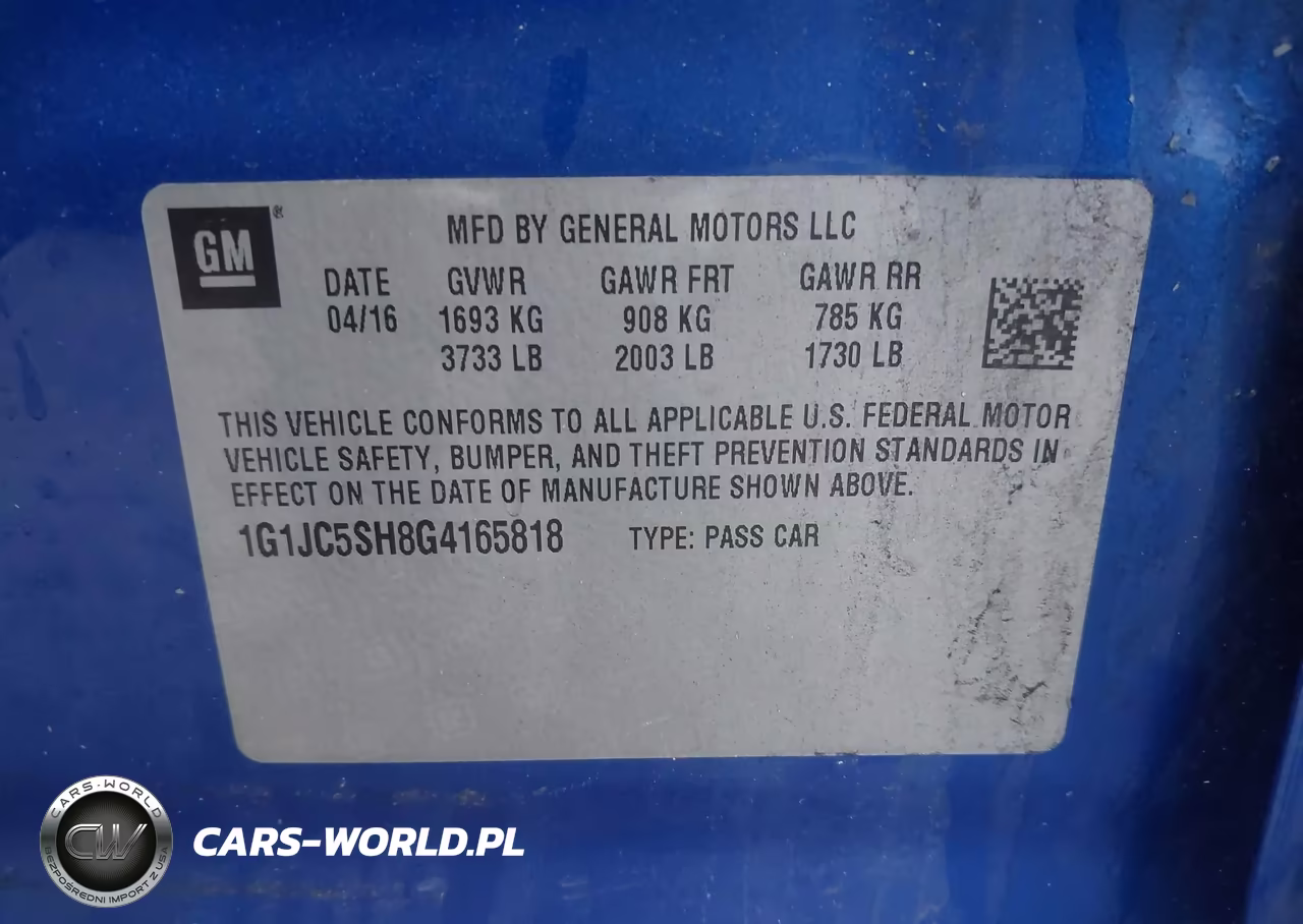 2016 Chevrolet Sonic Lt Auto VIN:1G1JC5SH8G4165818 - 9