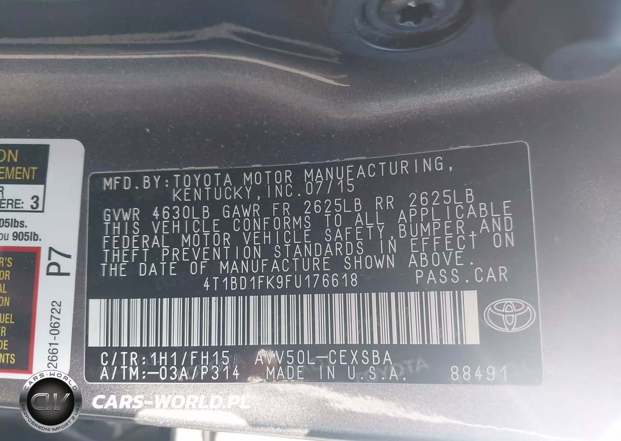 2015 Toyota Camry Hybrid Se VIN:4T1BD1FK9FU176618 - 9