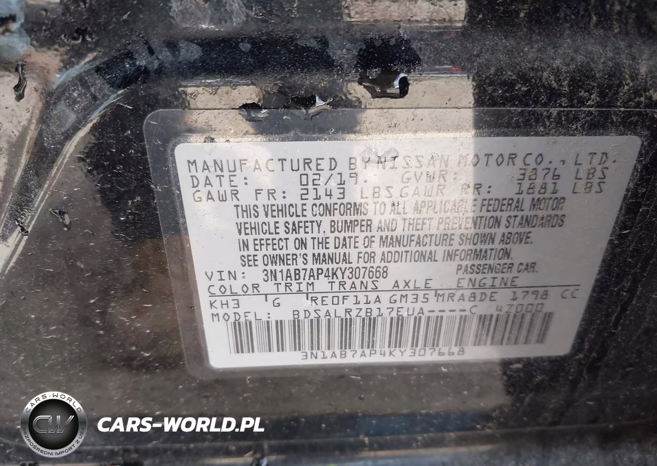 2019 Nissan Sentra Sr VIN:3N1AB7AP4KY307668 - 9