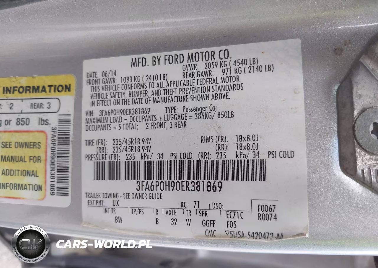 2014 Ford Fusion Se VIN:3FA6P0H90ER381869 - 9