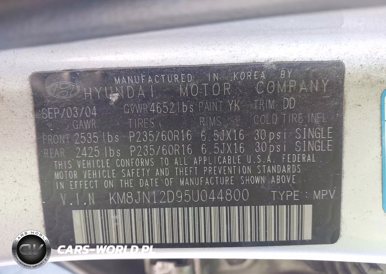 2005 Hyundai Tucson Gls-Lx VIN:KM8JN12D95U044800 - 9
