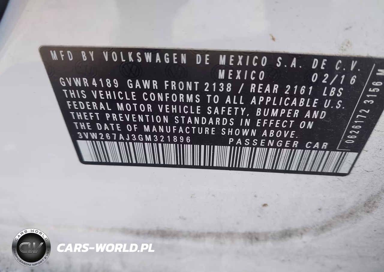 2016 Volkswagen Jetta 1.4T S VIN:3VW267AJ3GM321896 - 9