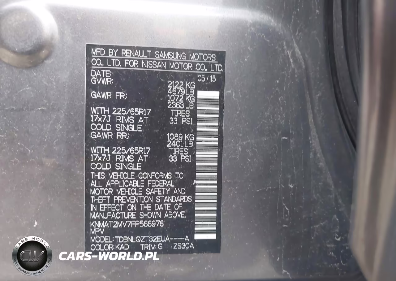 2015 Nissan Rogue Sv VIN:KNMAT2MV7FP566976 - 9