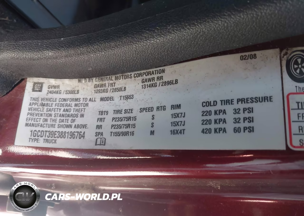 2008 Chevy Colorado VIN:1GCDT39B388196764 - 9