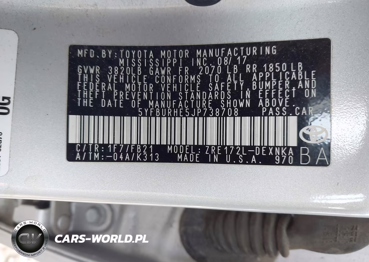 2018 Toyota Corolla Le VIN:5YFBURHE5JP738708 - 9
