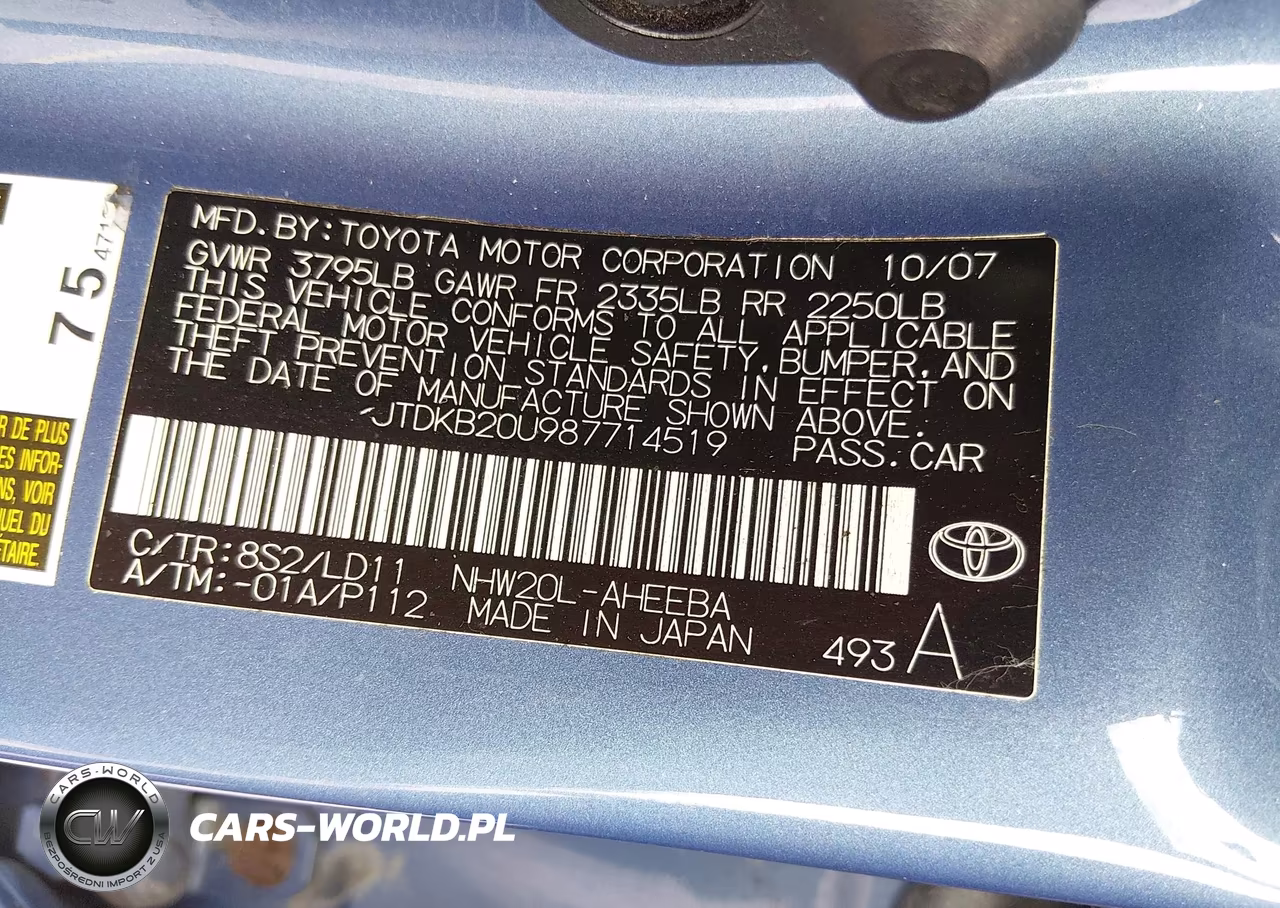 2008 Toyota Prius VIN:JTDKB20U987714519 - 9