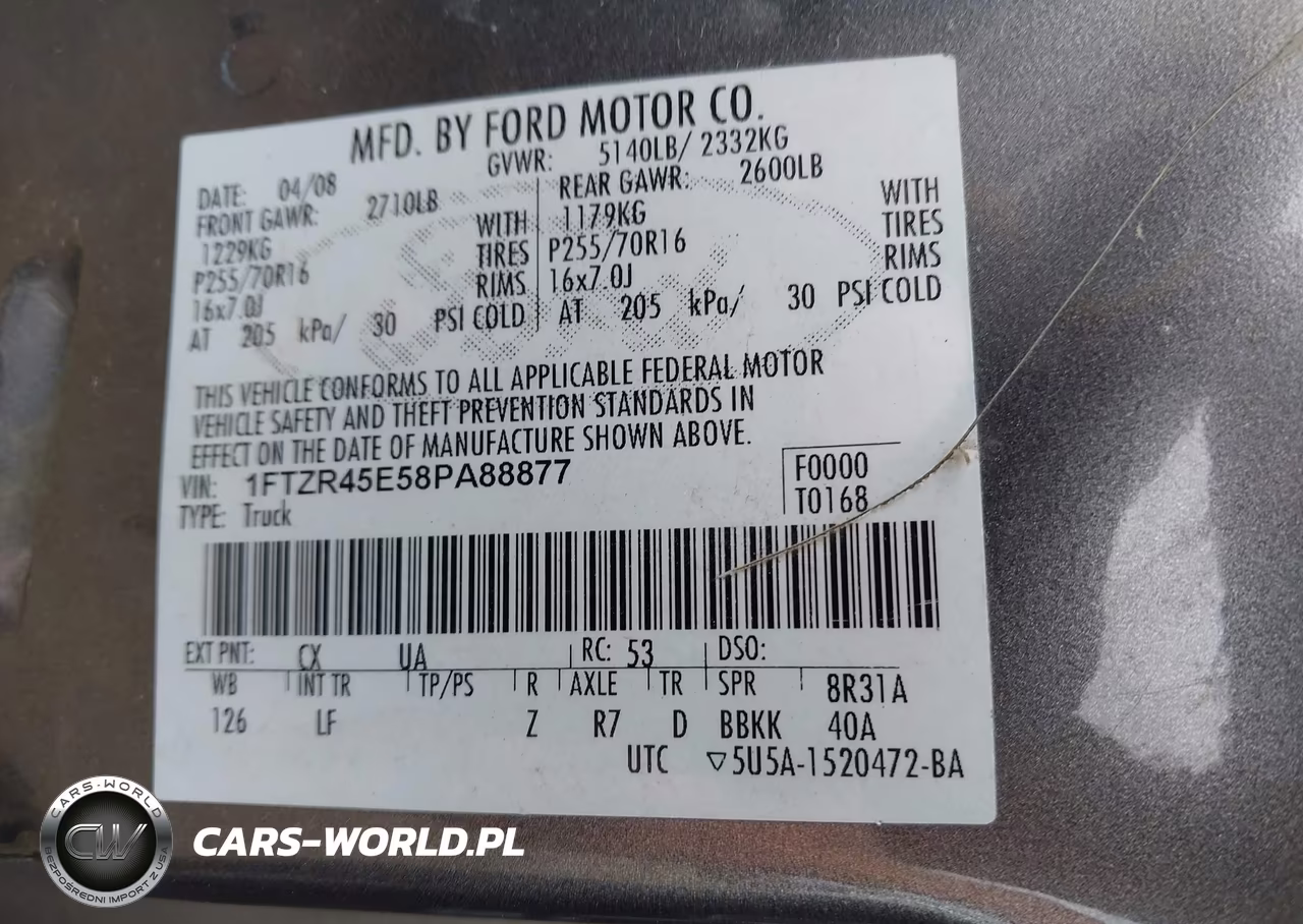 2008 Ford Ranger Fx4 Off-Road VIN:1FTZR45E58PA88877 - 9