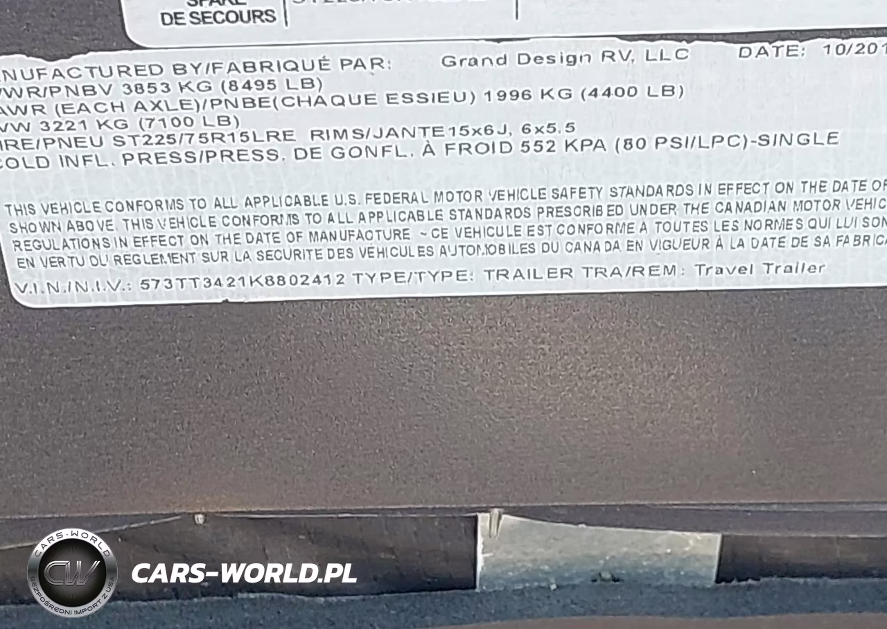 2019 Grand Design Other VIN:573TT3421K8802412 - 9