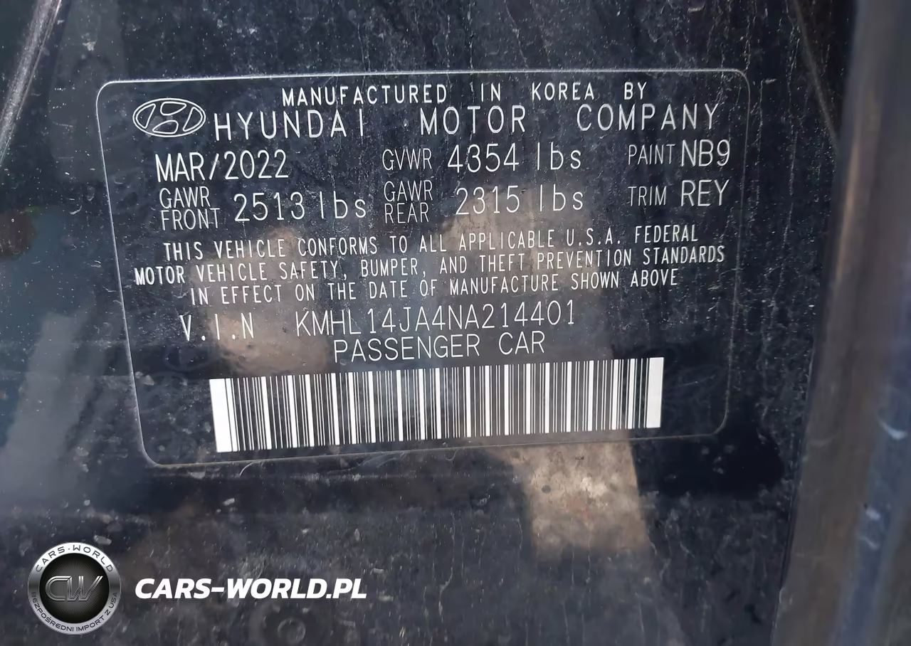 2022 Hyundai Sonata Sel VIN:KMHL14JA4NA214401 - 9