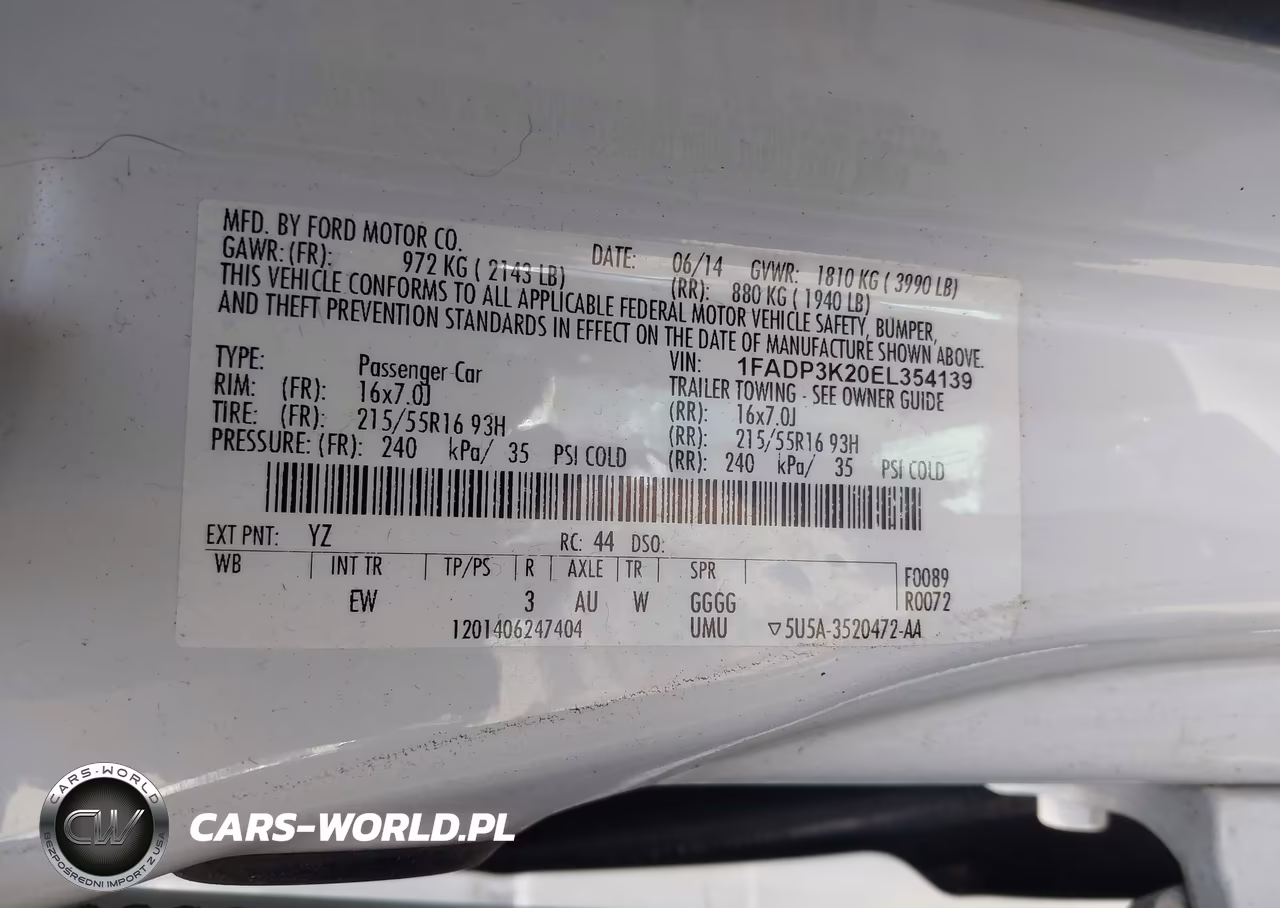 2014 Ford Focus Se VIN:1FADP3K20EL354139 - 9