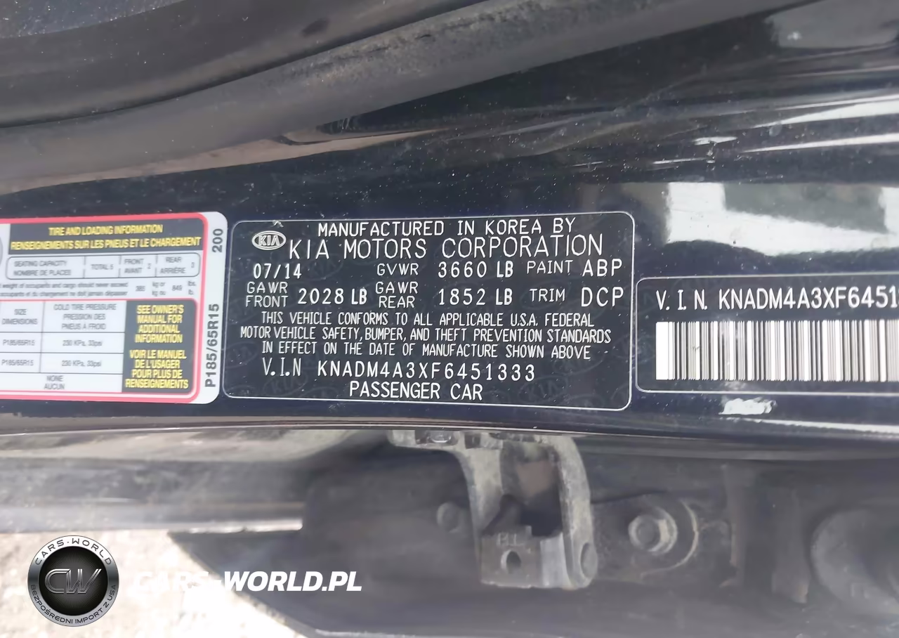 2015 Kia Rio Lx VIN:KNADM4A3XF6451333 - 9