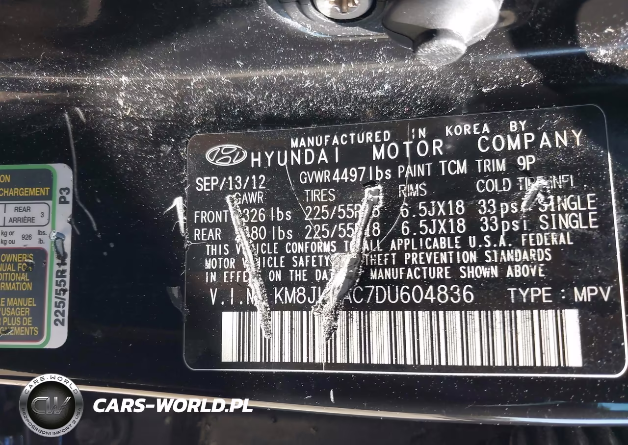2013 Hyundai Tucson Limited VIN:KM8JU3AC7DU604836 - 9