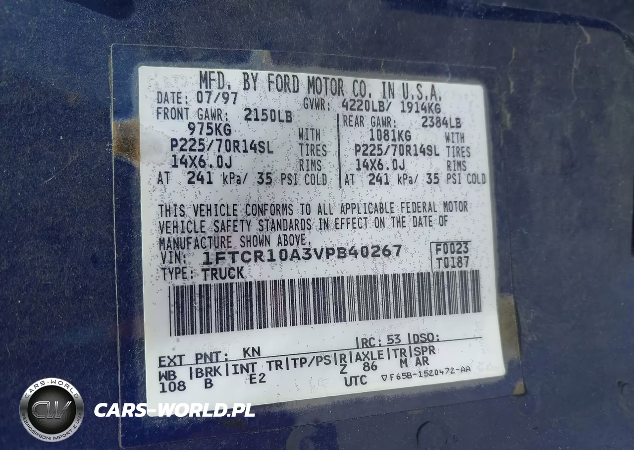1997 Ford Ranger Splash-Xl-Xlt VIN:1FTCR10A3VPB40267 - 9