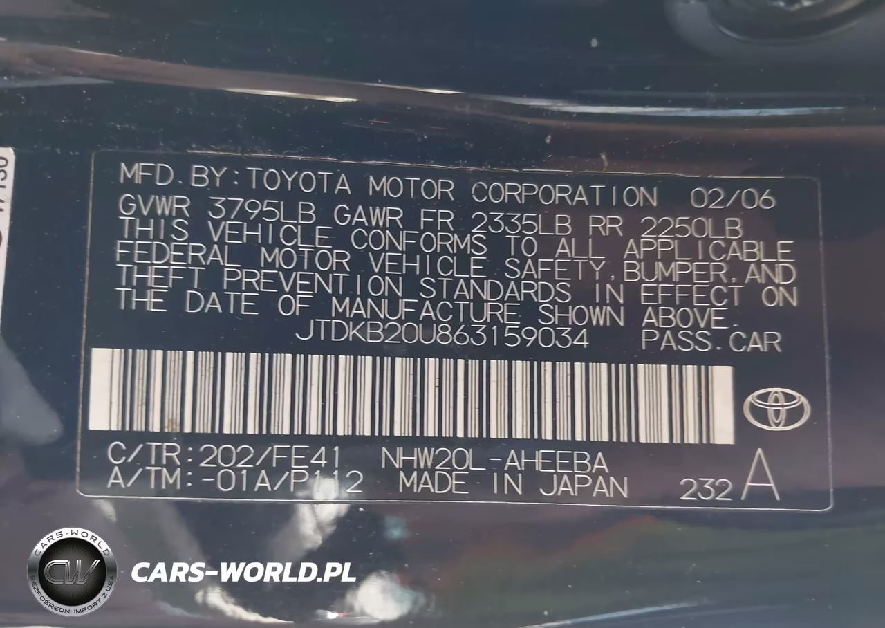 2006 Toyota Prius VIN:JTDKB20U863159034 - 9