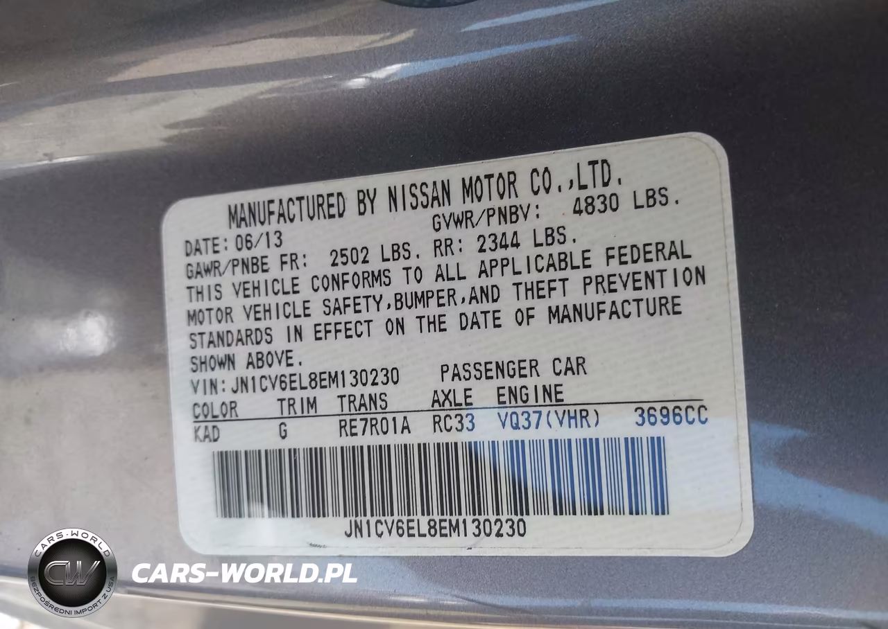 2014 Infiniti Q60 VIN:JN1CV6EL8EM130230 - 9