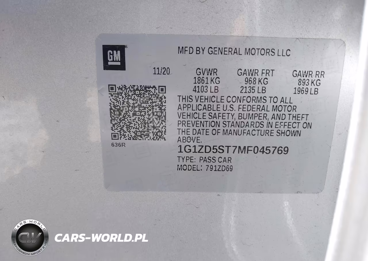 2021 Chevrolet Malibu Fwd Lt VIN:1G1ZD5ST7MF045769 - 9