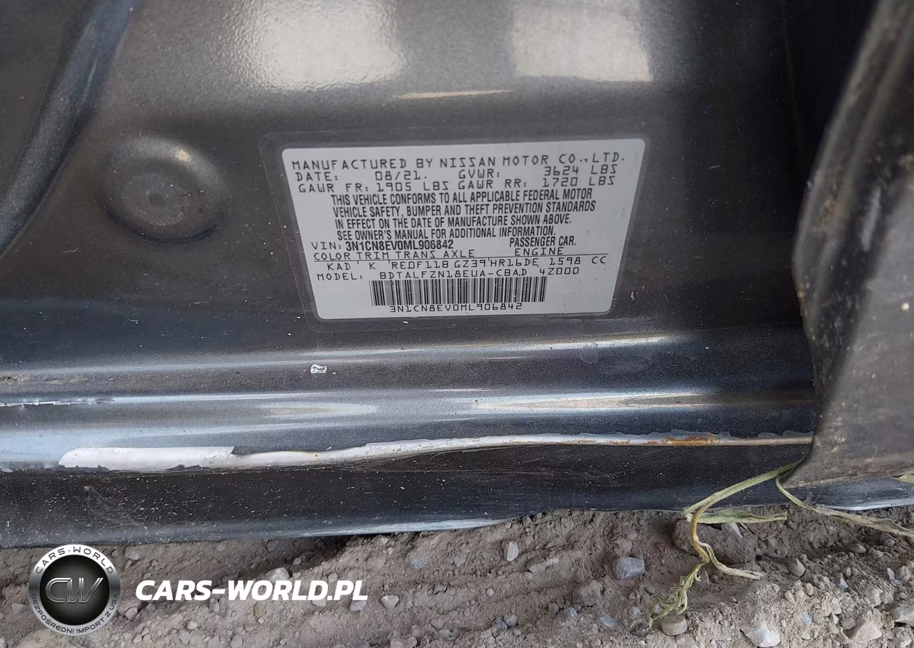2021 Nissan Versa Sv Xtronic Cvt VIN:3N1CN8EV0ML906842 - 9