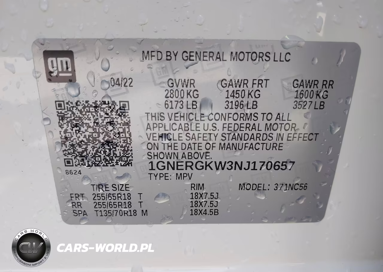 2022 Chevrolet Traverse Fwd Lt Cloth VIN:1GNERGKW3NJ170657 - 9