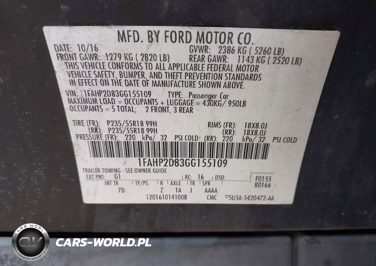 2016 Ford Taurus Se VIN:1FAHP2D83GG155109 - 9