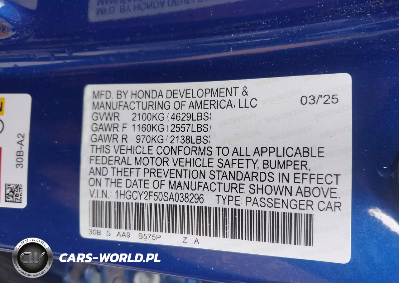 2025 Honda Accord Hybrid Sport VIN:1HGCY2F50SA038296 - 9
