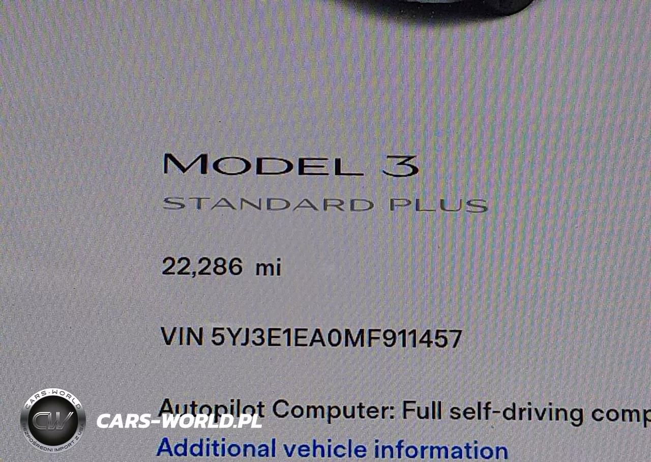 2021 Tesla Model 3 Standard Range Plus Rear-Wheel Drive VIN:5YJ3E1EA0MF911457 - 15