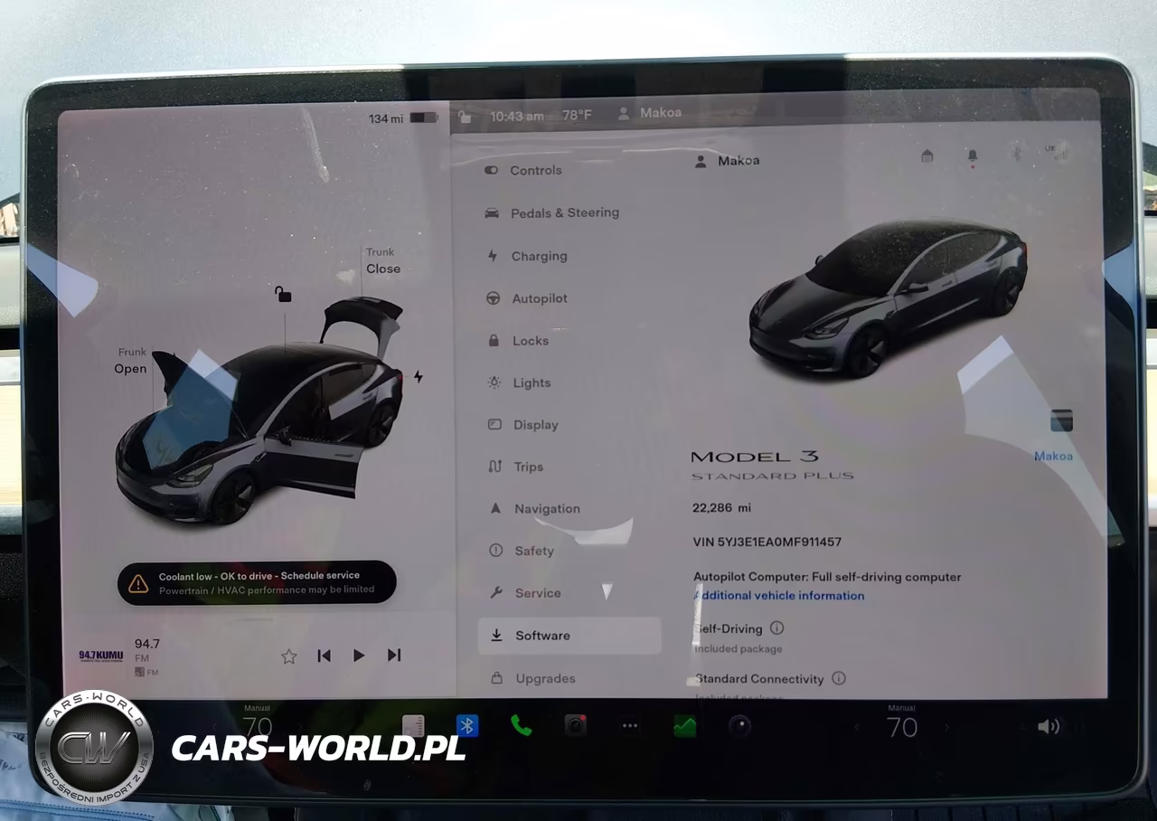 2021 Tesla Model 3 Standard Range Plus Rear-Wheel Drive VIN:5YJ3E1EA0MF911457 - 18