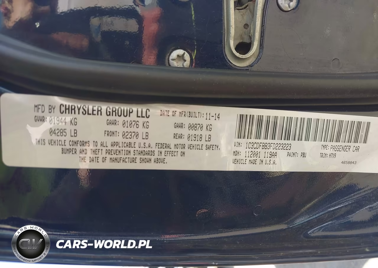 2015 Dodge Dart Sxt VIN:1C3CDFBB3FD223223 - 9