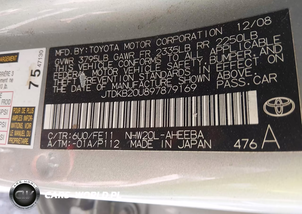 2009 Toyota Prius VIN:JTDKB20U897879169 - 9