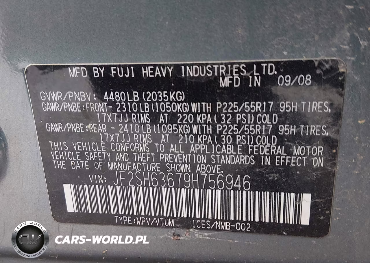 2009 Subaru Forester 2.5X VIN:JF2SH63679H756946 - 9