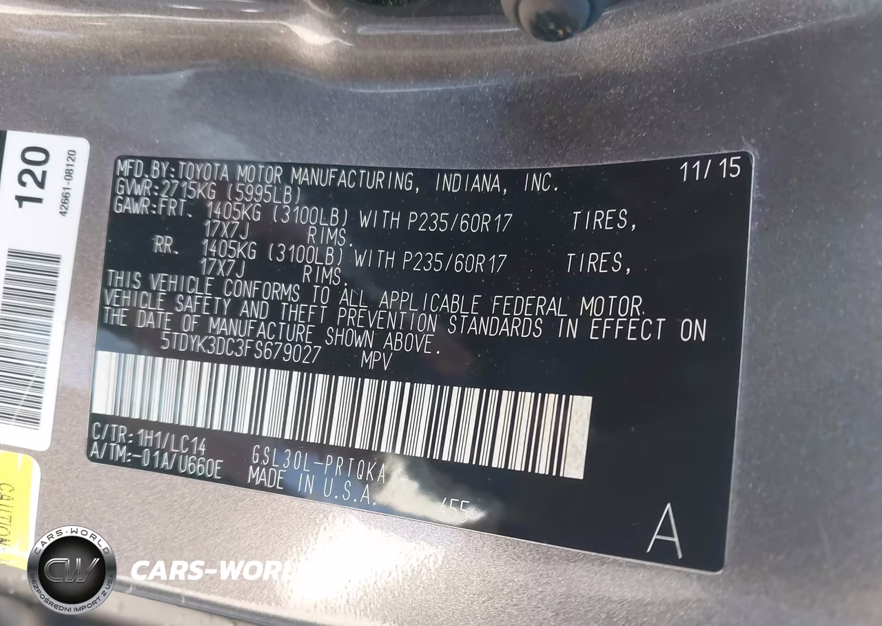 2015 Toyota Sienna Xle 8 Passenger VIN:5TDYK3DC3FS679027 - 9