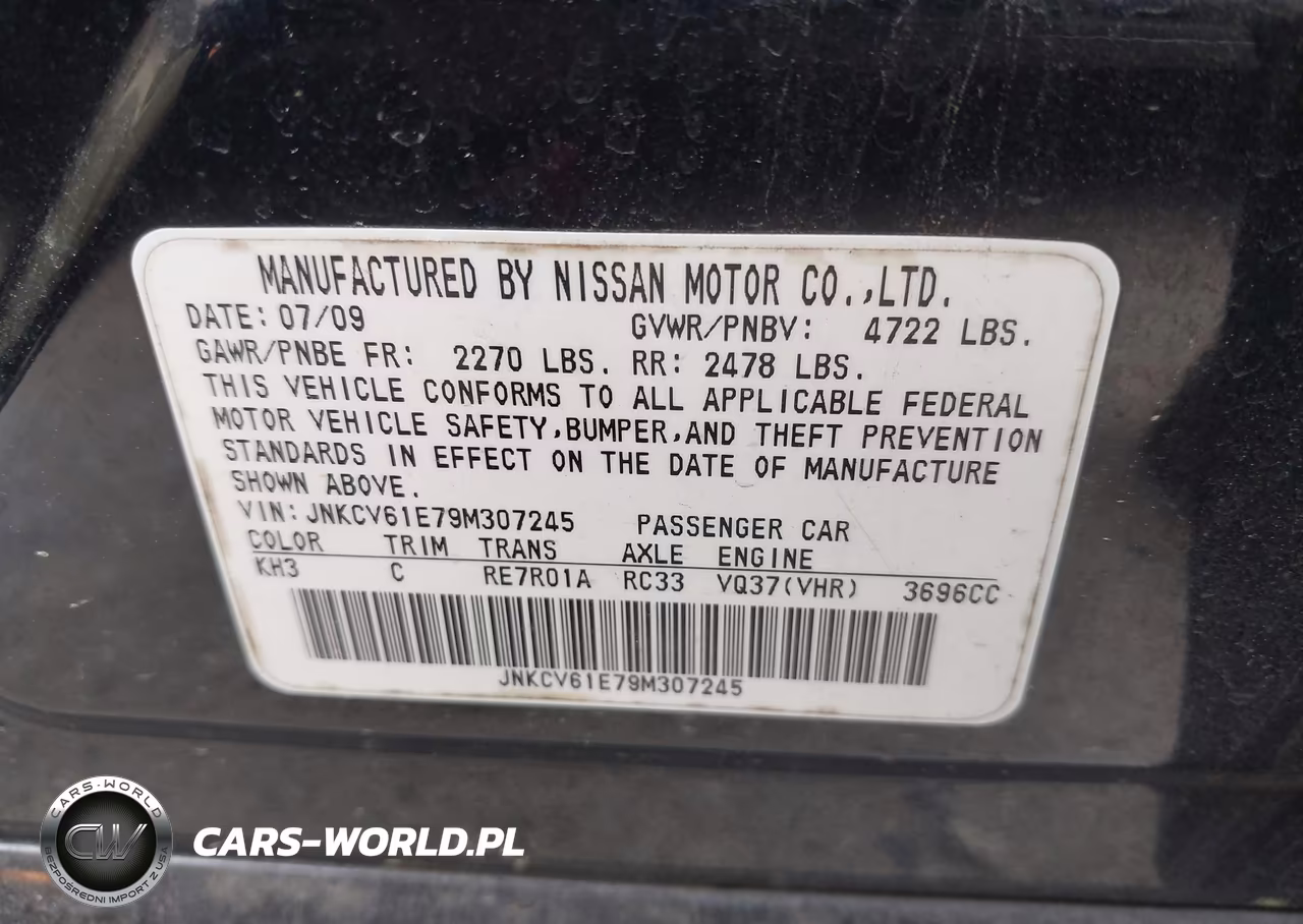 2009 Infiniti G37 VIN:JNKCV61E79M307245 - 9