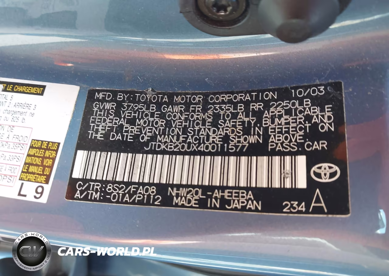 2004 Toyota Prius VIN:JTDKB20UX40011577 - 9