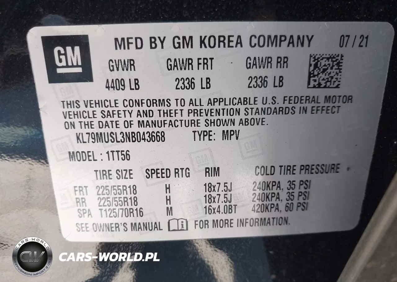 2022 Chevrolet Trailblazer Awd Rs VIN:KL79MUSL3NB043668 - 9