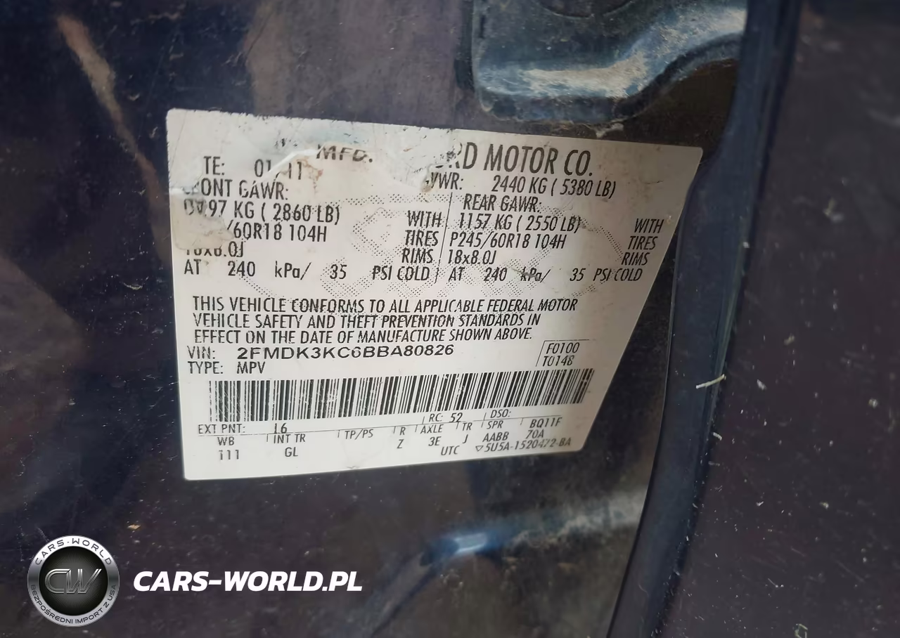 2011 Ford Edge Limited VIN:2FMDK3KC6BBA80826 - 9