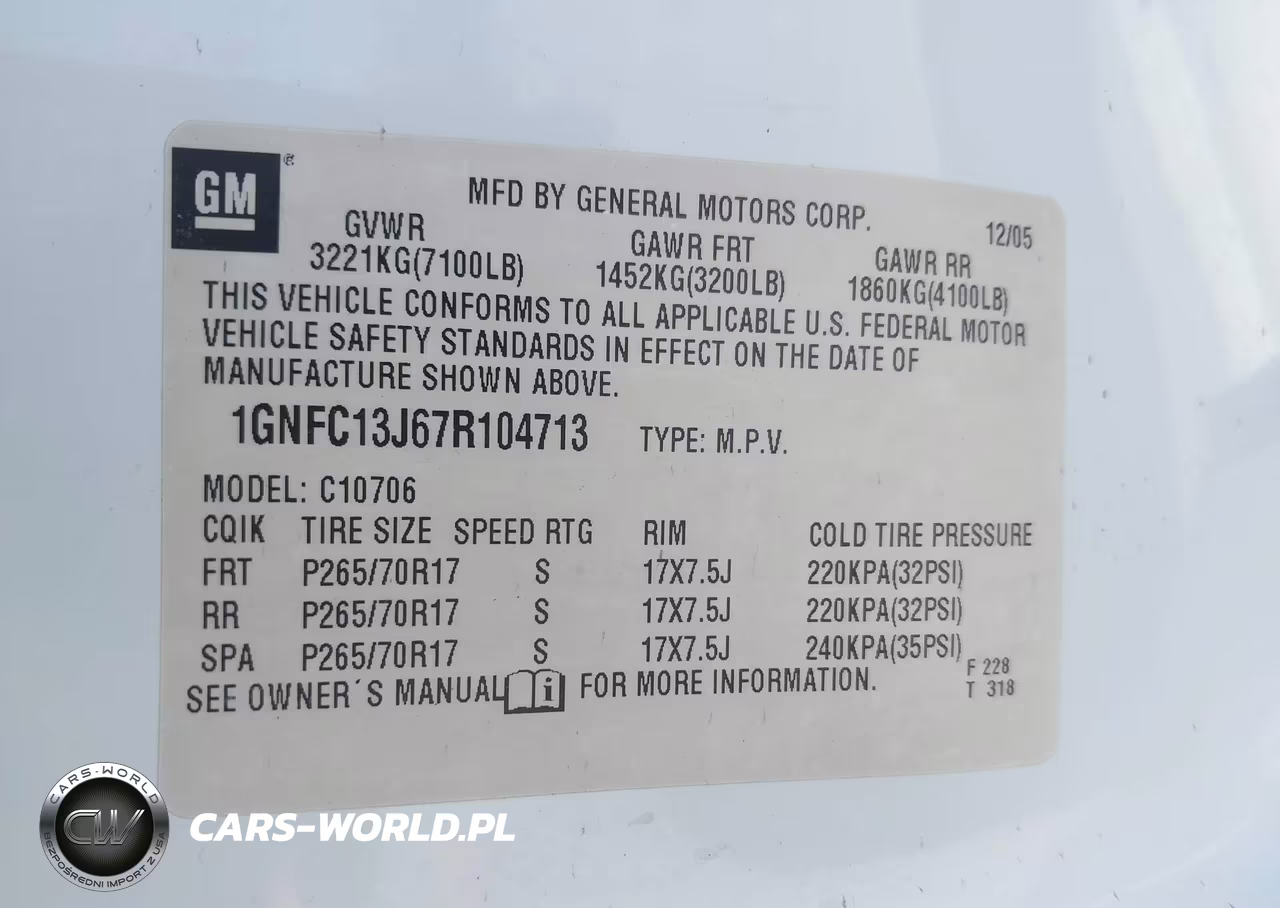 2007 Chevrolet Tahoe Lt VIN:1GNFC13J67R104713 - 9