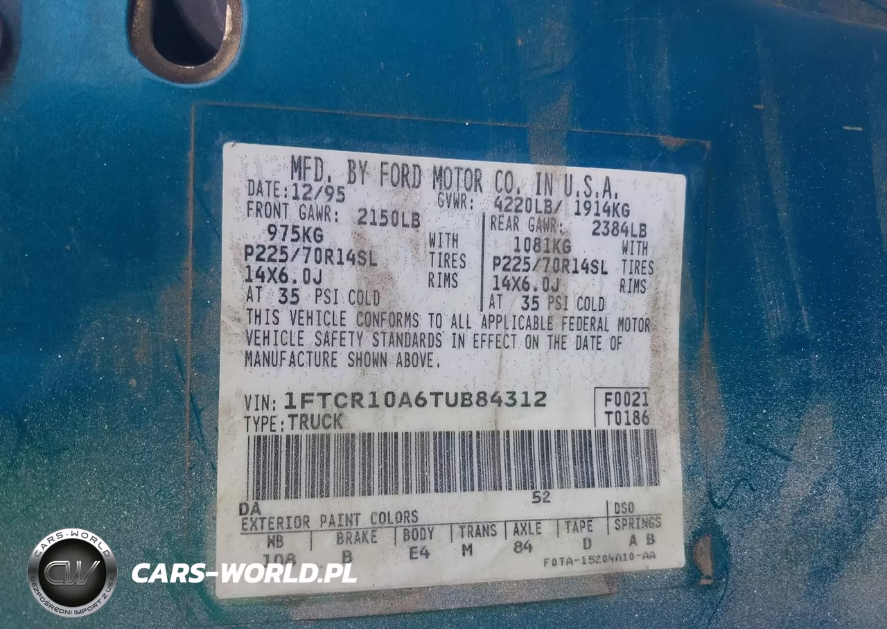 1996 Ford Ranger VIN:1FTCR10A6TUB84312 - 9
