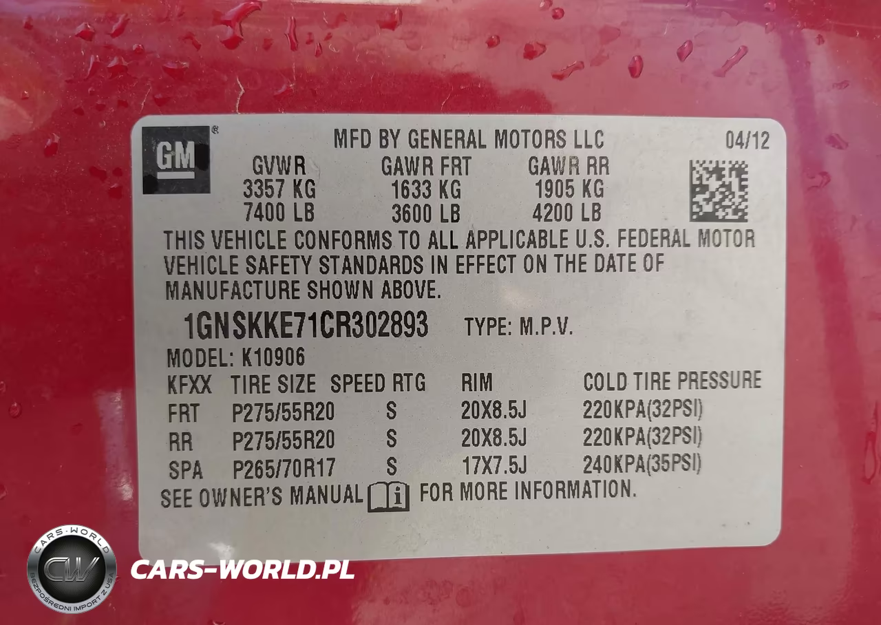 2012 Chevrolet Suburban 1500 Ltz VIN:1GNSKKE71CR302893 - 9