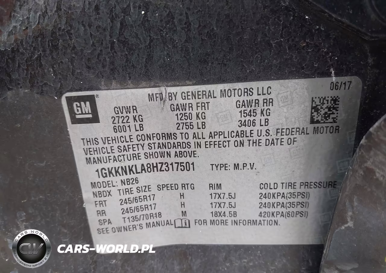 2017 GMC Acadia Sle-1 VIN:1GKKNKLA8HZ317501 - 9