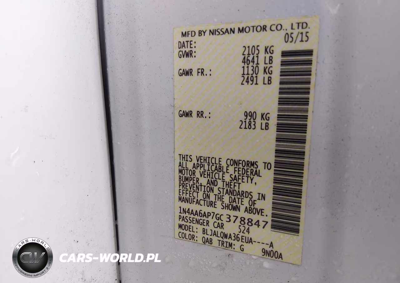 2016 Nissan Maxima 3.5 S VIN:1N4AA6AP7GC378847 - 9