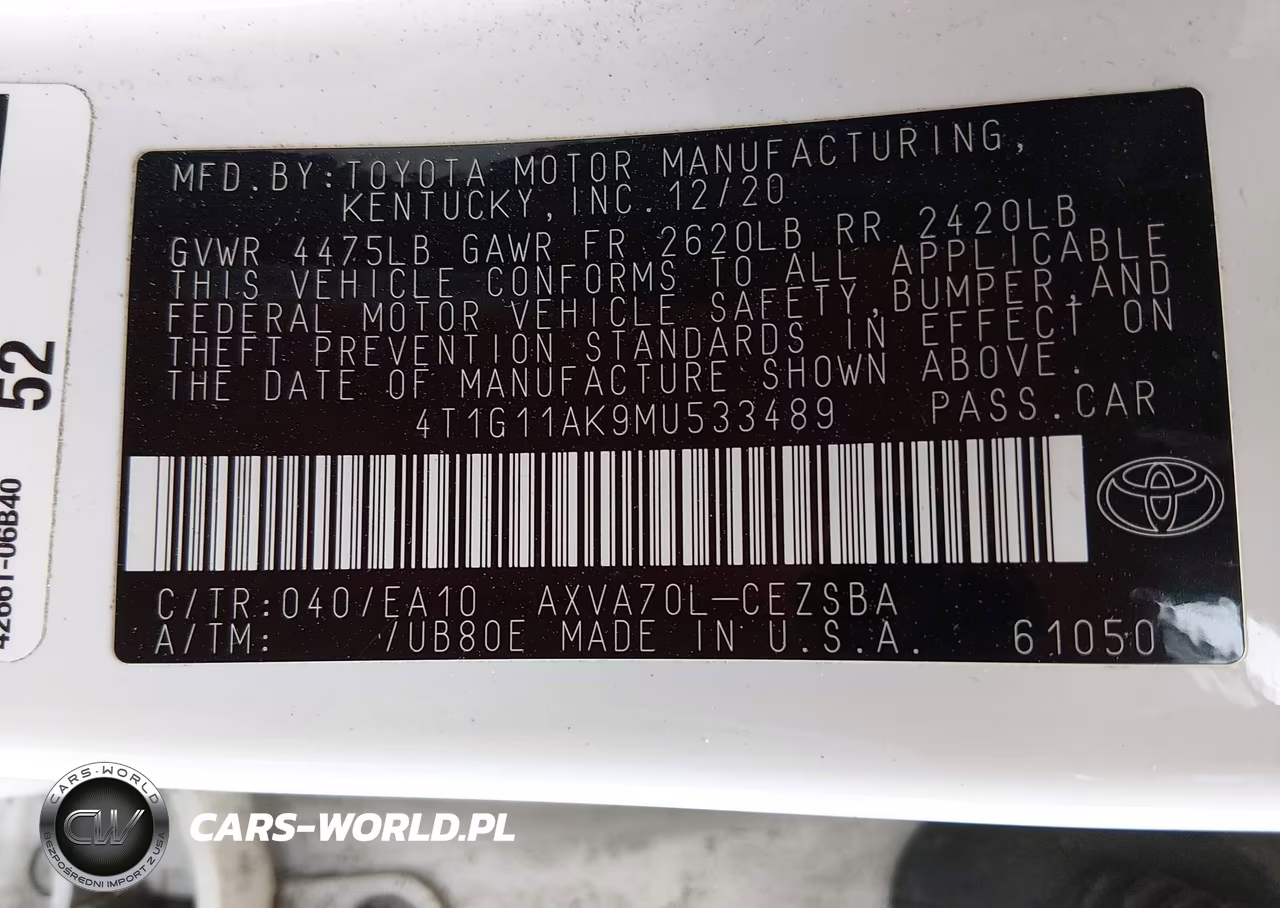 2021 Toyota Camry Se VIN:4T1G11AK9MU533489 - 9