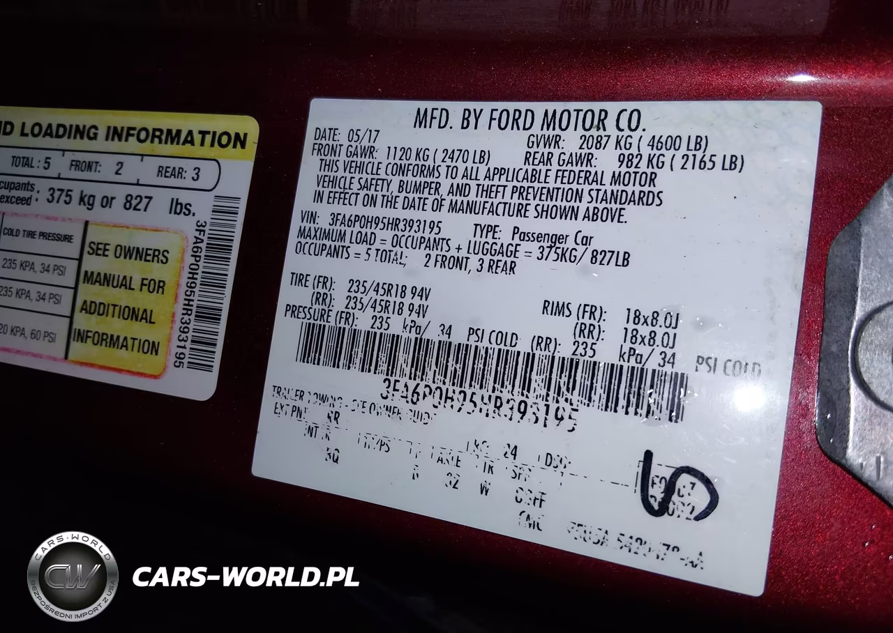 2017 Ford Fusion Se VIN:3FA6P0H95HR393195 - 9
