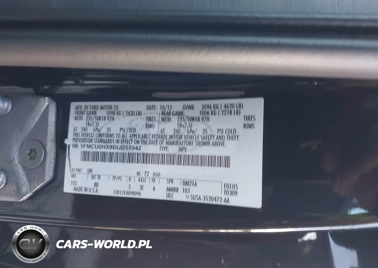 2013 Ford Escape Sel VIN:1FMCU0HX6DUB55942 - 9