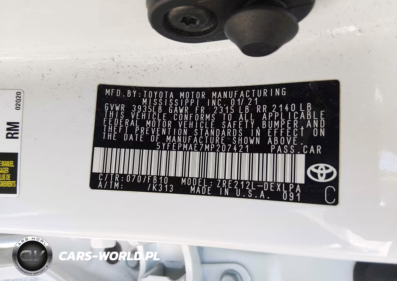 2021 Toyota Corolla Le VIN:5YFEPMAE7MP207421 - 9
