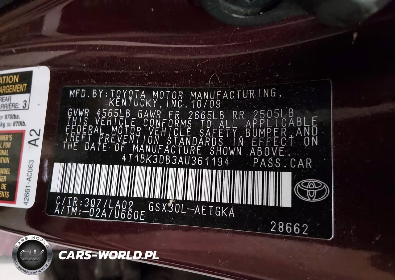 2010 Toyota Avalon Xls VIN:4T1BK3DB3AU361194 - 9