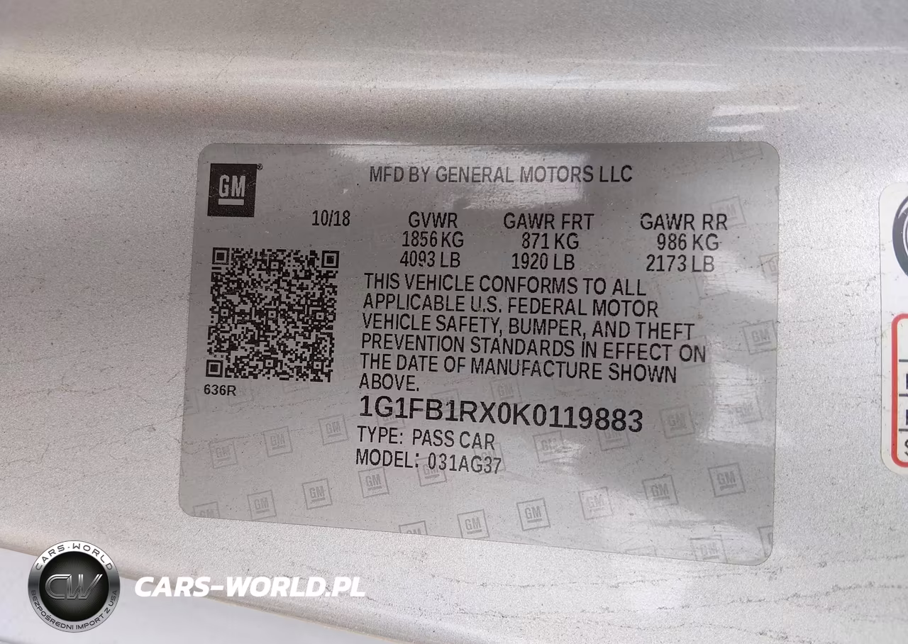 2019 Chevrolet Camaro 1Lt VIN:1G1FB1RX0K0119883 - 9